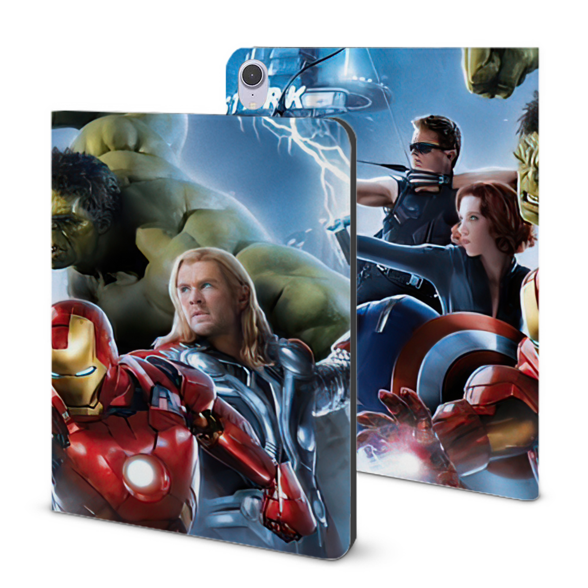 （画像用） アベンジャーズ The Avengers IPad ケース ブック型 PUレザー TPU 耐衝撃 軽量 薄型 ペン収納なし 全面保護 IPad 各モデル対応